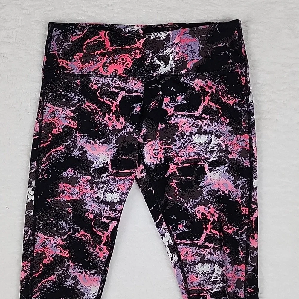 Lululemon Pink & Black Lightning Bloom Leggings